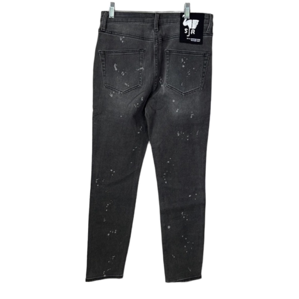 Free People x Sandrine Rose Black Gray Polka Dot Skinny Jeans Size 28 - Picture 6 of 14